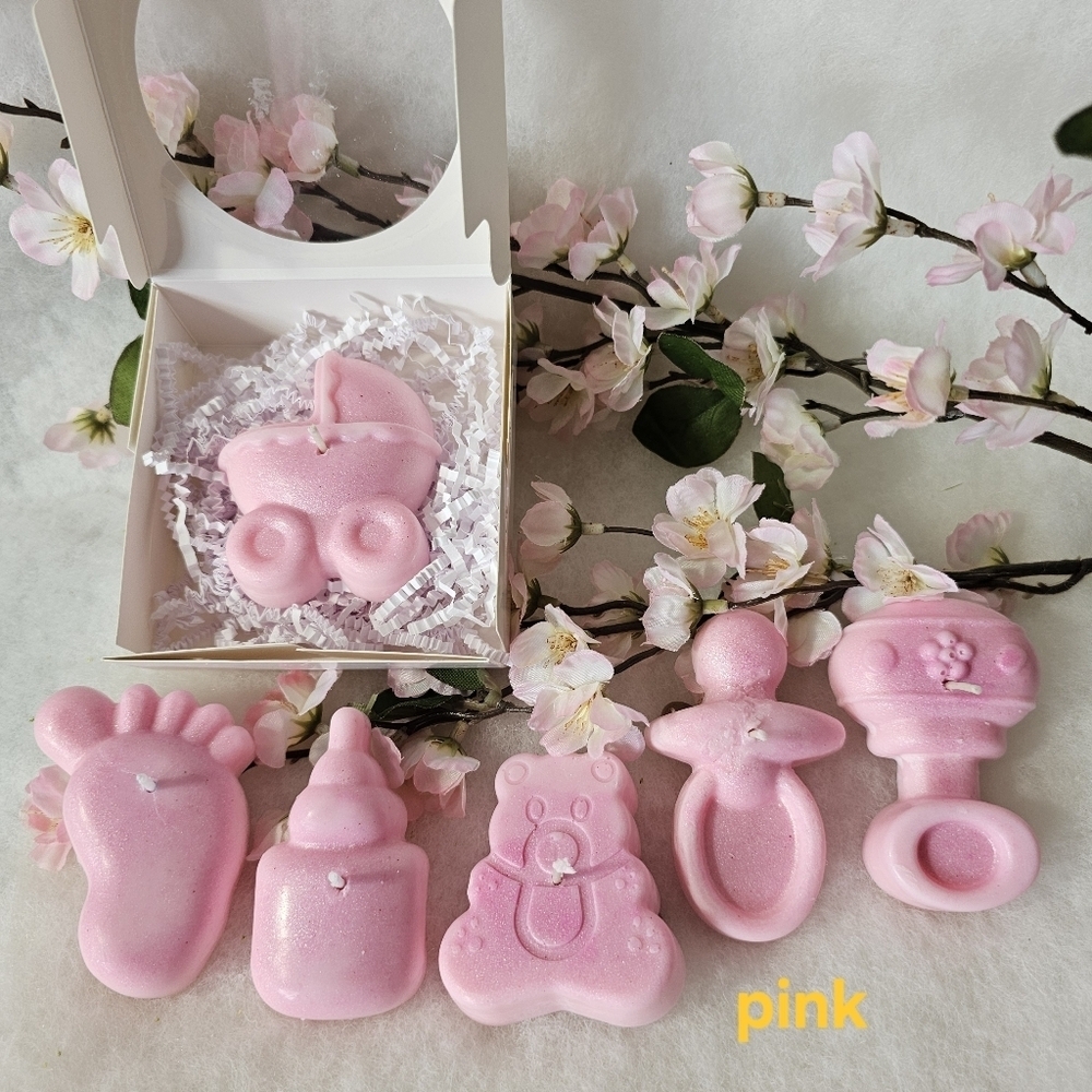 Baby Shower Gender Reveal Baby Party Candle Favors Or Giveaways ( 6 pieces )